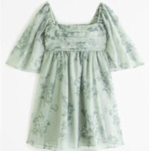 Emerson Angel Sleeve Green Floral Mini Dress - Medium